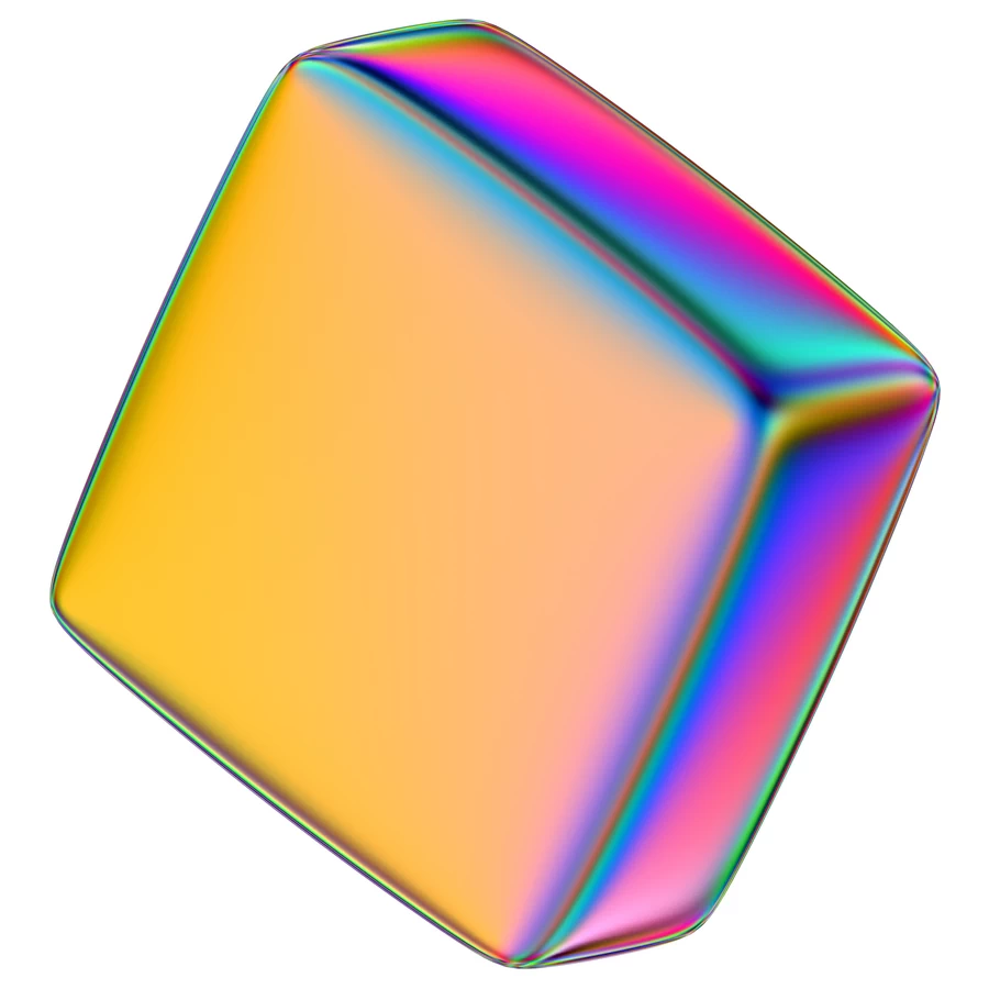 潮流酸性全息金属镭射机能彩虹3D立体几何图形png免抠图片素材【077】
